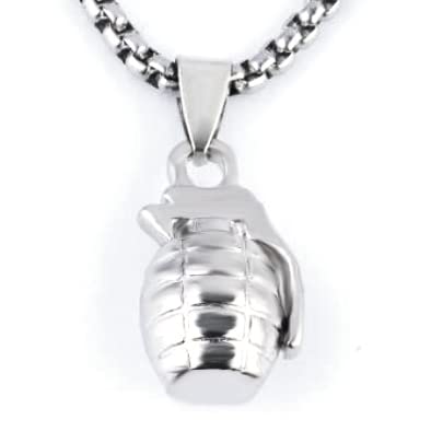 THE MEN THING Alloy Pendant with Pure Stainless Steel 24inch Round Box Chain, American trending Style - Round Box Chain & Pendant for Men & Boys