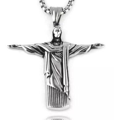 THE MEN THING Alloy Pendant with Pure Stainless Steel 24inch Round Box Chain, American trending Style for Men & Boys