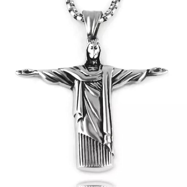 THE MEN THING Alloy Pendant with Pure Stainless Steel 24inch Round Box Chain, American trending Style for Men & Boys