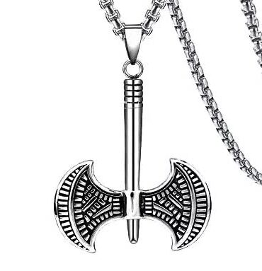 THE MEN THING Alloy Pendant with Pure Stainless Steel 24inch Round Box Chain, American trending Style for Men & Boys