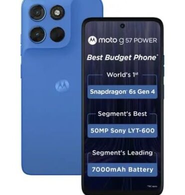 Motorola G57 Power 5G (Regatta, 8GB RAM, 128GB Storage)| Snapdragon 6s Gen 4 Processor | 6.72" FHD+ Display | 50MP LYT-600 + 8MP Ultrawide | 8MP Selfie Camera | 7000mAh Battery, 33W TurboPower | IP64