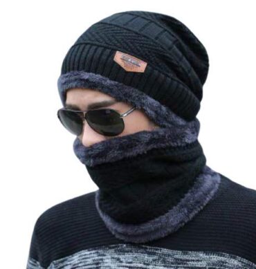 Unisex Woolen Beanie/Winter Cap & Neck Warmer Muffler Combo Winters for Men & Women