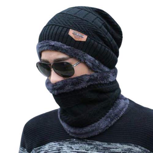 Unisex Woolen Beanie/Winter Cap & Neck Warmer Muffler Combo Winters for Men & Women