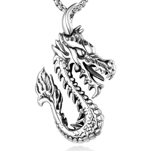 THE MEN THING Alloy Pendant with Pure Stainless Steel 24inch Round Box Chain, American trending Style - Round Box Chain & Pendant for Men & Boys