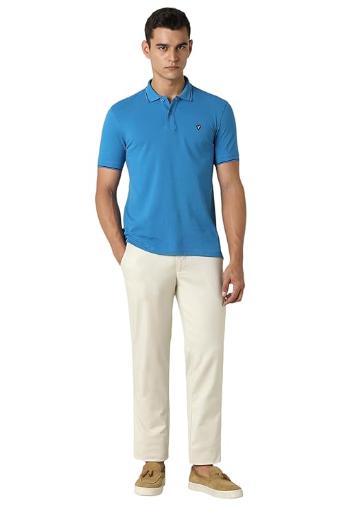 Van Heusen Men's Cotton Solid Regular Fit T-Shirt - Image 4