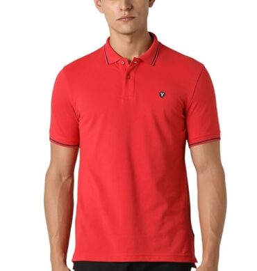 Van Heusen Men's Cotton Solid Regular Fit T-Shirt