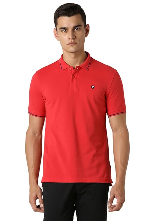 Van Heusen Men's Cotton Solid Regular Fit T-Shirt