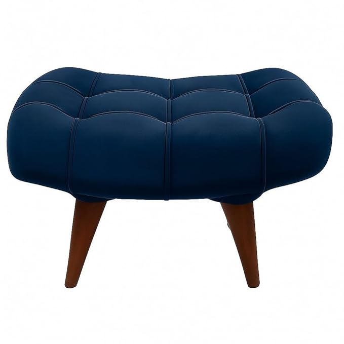 Soft Fabric Comfortable Cushion Ottoman Footrest Stool for Living Room (Blue) - Image 3