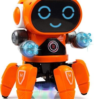 Goyal's Bot Robot Octopus Style | Colorful Lights and Music | All Direction Movement | Dancing Robot Toys for Kids | Orange