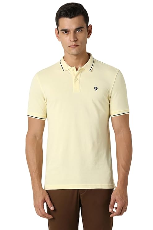 Van Heusen Men's Cotton Solid Regular Fit T-Shirt - Image 2