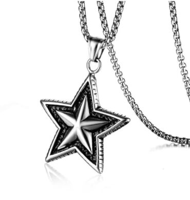 THE MEN THING Alloy Pendant with Pure Stainless Steel 24inch Round Box Chain, American trending Style for Men & Boys