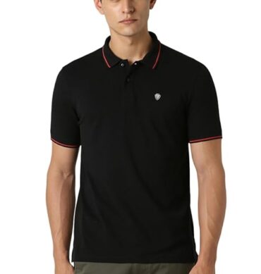 Van Heusen Men's Cotton Solid Regular Fit T-Shirt