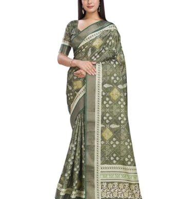 Rekha Maniyar Women's Silk Blend Digital Printed Saree And Tassels With Unstitched Blouse (KORASILK_VOL5_PARENT)