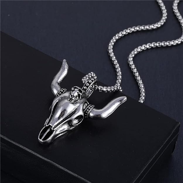 THE MEN THING Alloy Pendant with Pure Stainless Steel 24inch Round Box Chain, American trending Style - Round Box Chain & Pendant for Men & Boys - Image 3