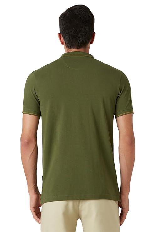Van Heusen Men's Cotton Solid Regular Fit T-Shirt - Image 3