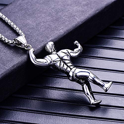 THE MEN THING Alloy Pendant with Pure Stainless Steel 24inch Round Box Chain, American trending Style for Men & Boys - Image 3