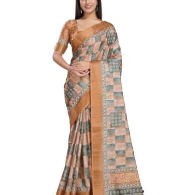 Rekha Maniyar Women's Silk Blend Digital Printed Saree And Tassels With Unstitched Blouse (KORASILK_VOL5_PARENT)