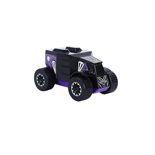 SKOODLE Kid Marvel Pull-Back Monster Truck - Black Panther Edition, Marvel Inspired Toy Bikes with Sturdy and Long-Lasting Construction, Enhances Motor Skills and Fun Vehicle Toy for Gifting - Blue