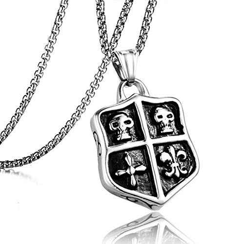 THE MEN THING Alloy Pendant with Pure Stainless Steel 24inch Round Box Chain, American trending Style - Round Box Chain & Pendant for Men & Boys