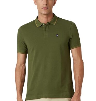 Van Heusen Men's Cotton Solid Regular Fit T-Shirt