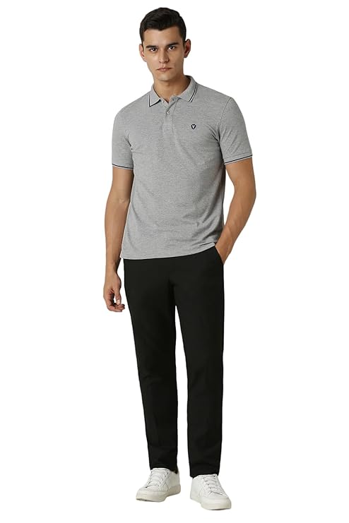 Van Heusen Men's Cotton Solid Regular Fit T-Shirt - Image 4