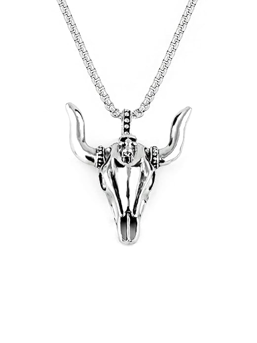 THE MEN THING Alloy Pendant with Pure Stainless Steel 24inch Round Box Chain, American trending Style - Round Box Chain & Pendant for Men & Boys