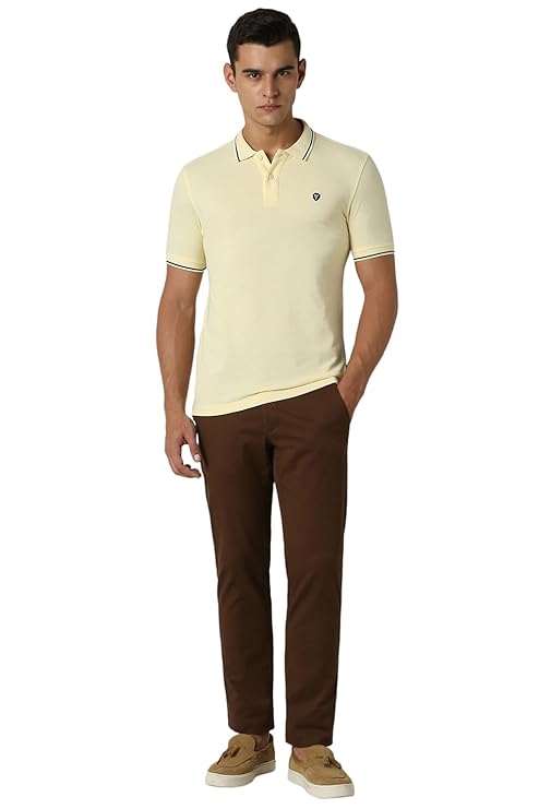 Van Heusen Men's Cotton Solid Regular Fit T-Shirt - Image 3