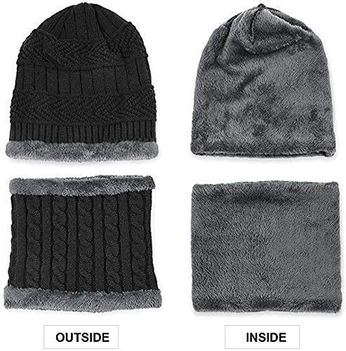 Unisex Woolen Beanie/Winter Cap & Neck Warmer Muffler Combo Winters for Men & Women - Image 3