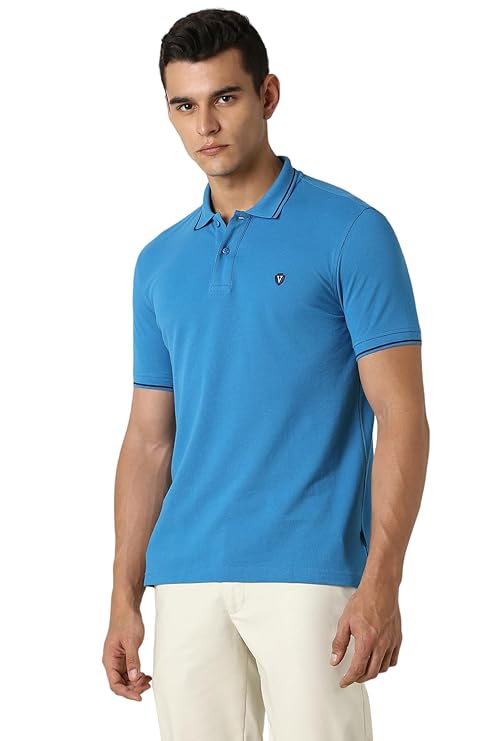 Van Heusen Men's Cotton Solid Regular Fit T-Shirt - Image 3