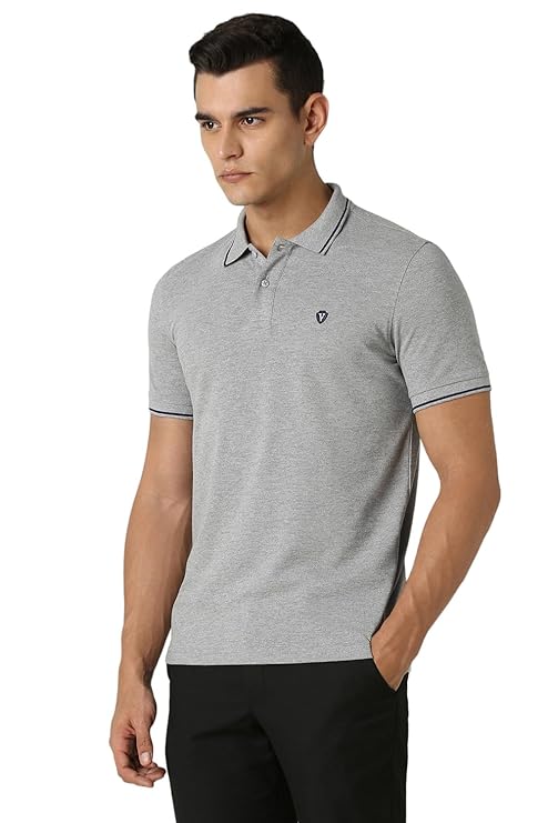 Van Heusen Men's Cotton Solid Regular Fit T-Shirt - Image 2