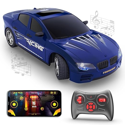 Mirana Tracer Remote & App Controlled Car Toy for Kids | USB Type-C Rechargeable High Speed Drift RC Vehicle | 1.5X Nitro Boost with in-Built Bluetooth Speakers for Boys & Girls (Purple)