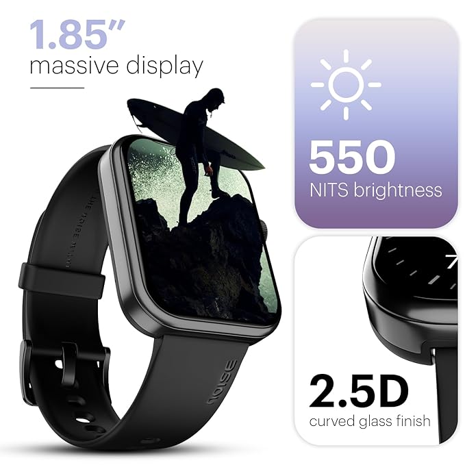 Noise Pulse 2 Max 1.85" Display, Bluetooth Calling Smart Watch, 10 Days Battery, 550 NITS Brightness, Smart DND, 100 Sports Modes, Smartwatch for Men and Women (Denim Blue) - Image 2