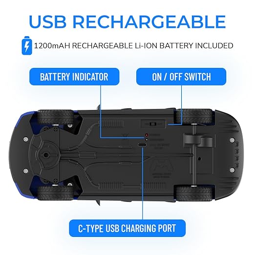 Mirana Tracer Remote & App Controlled Car Toy for Kids | USB Type-C Rechargeable High Speed Drift RC Vehicle | 1.5X Nitro Boost with in-Built Bluetooth Speakers for Boys & Girls (White) - Image 2