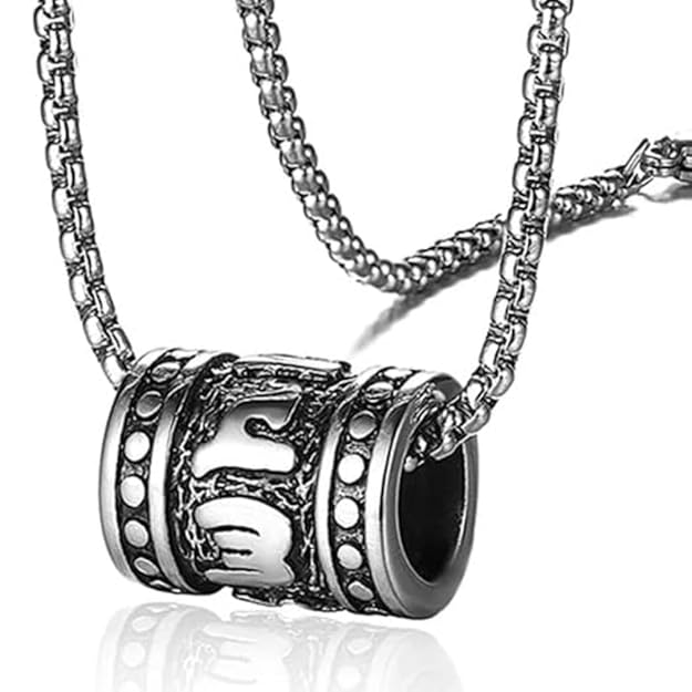 THE MEN THING Alloy Pendant with Pure Stainless Steel 24inch Round Box Chain, American trending Style - Round Box Chain & Pendant for Men & Boys