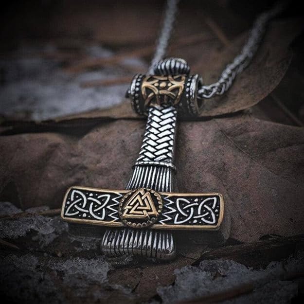 THE MEN THING Pendant for Men - Pure Titanium Steel Pendant Viking Collection with 24inch Round Box Chain for Men & Boys - Image 2