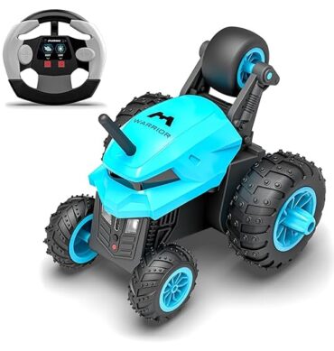 Mirana Warrior 360 Degree Rotating Stunt RC Car Toy for Kids | High Speed Steering Remote Control Vehicle | USB Type-C Rechargeable for Boys and Girls | Made in India (Sky Blue)