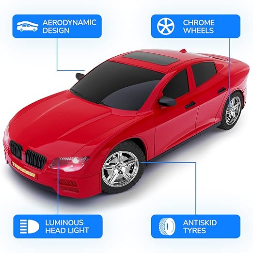 Mirana Tracer Remote & App Controlled Car Toy for Kids | USB Type-C Rechargeable High Speed Drift RC Vehicle | 1.5X Nitro Boost with in-Built Bluetooth Speakers for Boys & Girls (Red) - Image 4
