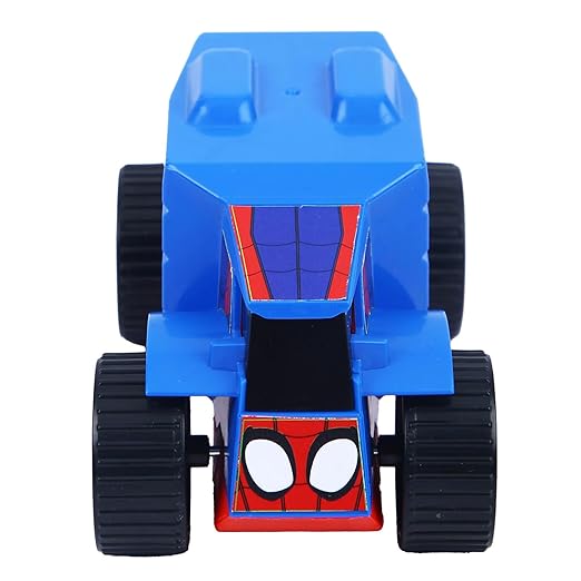 SKOODLE Kid Marvel Pull-Back Monster Truck - Spiderman Edition, Marvel Inspired Toy Bikes with Sturdy and Long-Lasting Construction, Enhances Motor Skills and Fun Vehicle Toy for Gifting - Blue&Red - Image 2