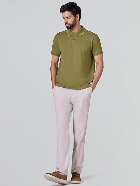 XYXX Accent Men's Solid Cotton Polo T Shirt | Collar Tshirts | Half Sleeves | Solid-Slim Fit - Image 4