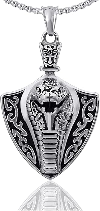 THE MEN THING Alloy Pendant with Pure Stainless Steel 24inch Round Box Chain, American trending Style - Round Box Chain & Pendant for Men & Boys