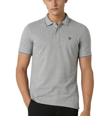 Van Heusen Men's Cotton Solid Regular Fit T-Shirt
