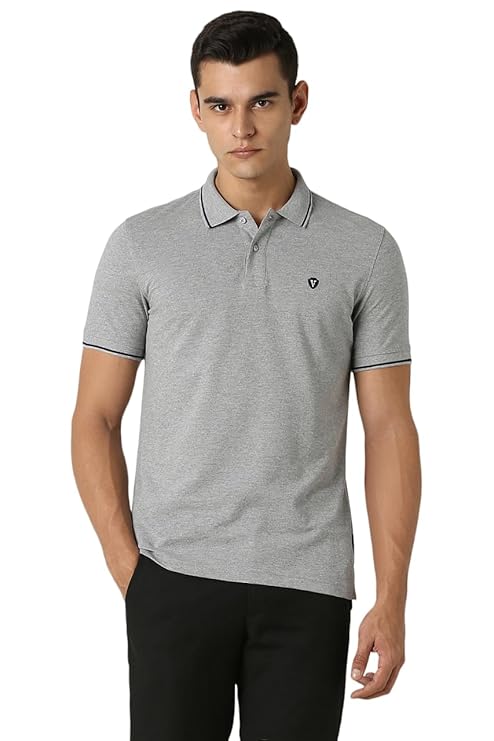 Van Heusen Men's Cotton Solid Regular Fit T-Shirt