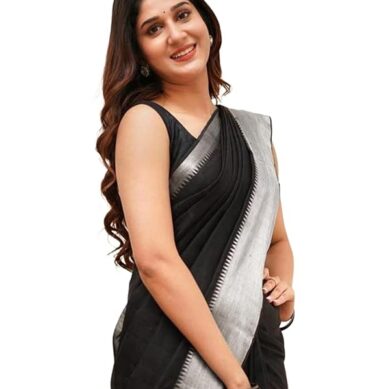 SIRIL Women's Soft Banarasi Silk Jacquard Saree with Unstitched Blouse Piece