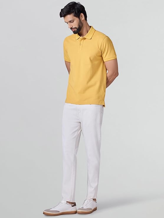 XYXX Accent Men's Solid Cotton Polo T Shirt | Collar Tshirts | Half Sleeves | Solid-Slim Fit - Image 4