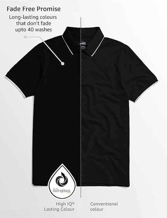 Symbol Premium Men's Cotton Stretch Solid Polo T-Shirt (Regular Fit | Pique Knit) - Image 3