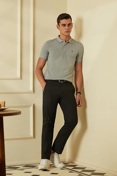 Van Heusen Men's Cotton Solid Regular Fit T-Shirt - Image 3