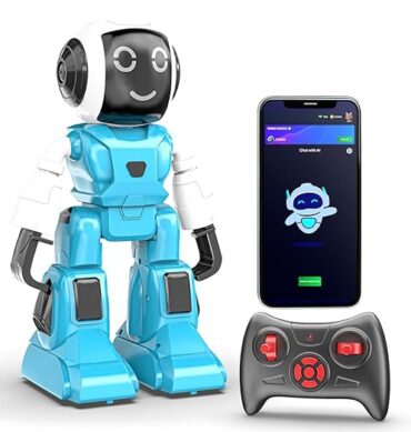 Mirana Moonwalker | Smart Interactive Chat-GPT AI Robot Toy for Kids | USB Rechargeable Type-C | AR Games & In-Built Bluetooth Speaker | Remote & App Controlled | Gift for Boys & Girls 2+ Years (Sky Blue)