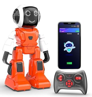 Mirana Moonwalker | Smart Interactive Chat-GPT AI Robot Toy for Kids | USB Rechargeable Type-C | AR Games & In-Built Bluetooth Speaker | Remote & App Controlled | Gift for Boys & Girls 2+ Years (Red)