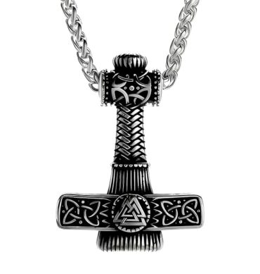 THE MEN THING Pendant for Men - Pure Titanium Steel Pendant Viking Collection with 24inch Round Box Chain for Men & Boys