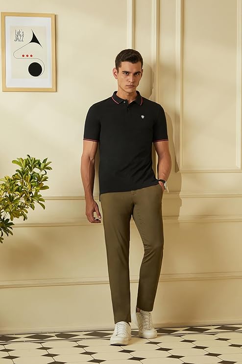 Van Heusen Men's Cotton Solid Regular Fit T-Shirt - Image 4